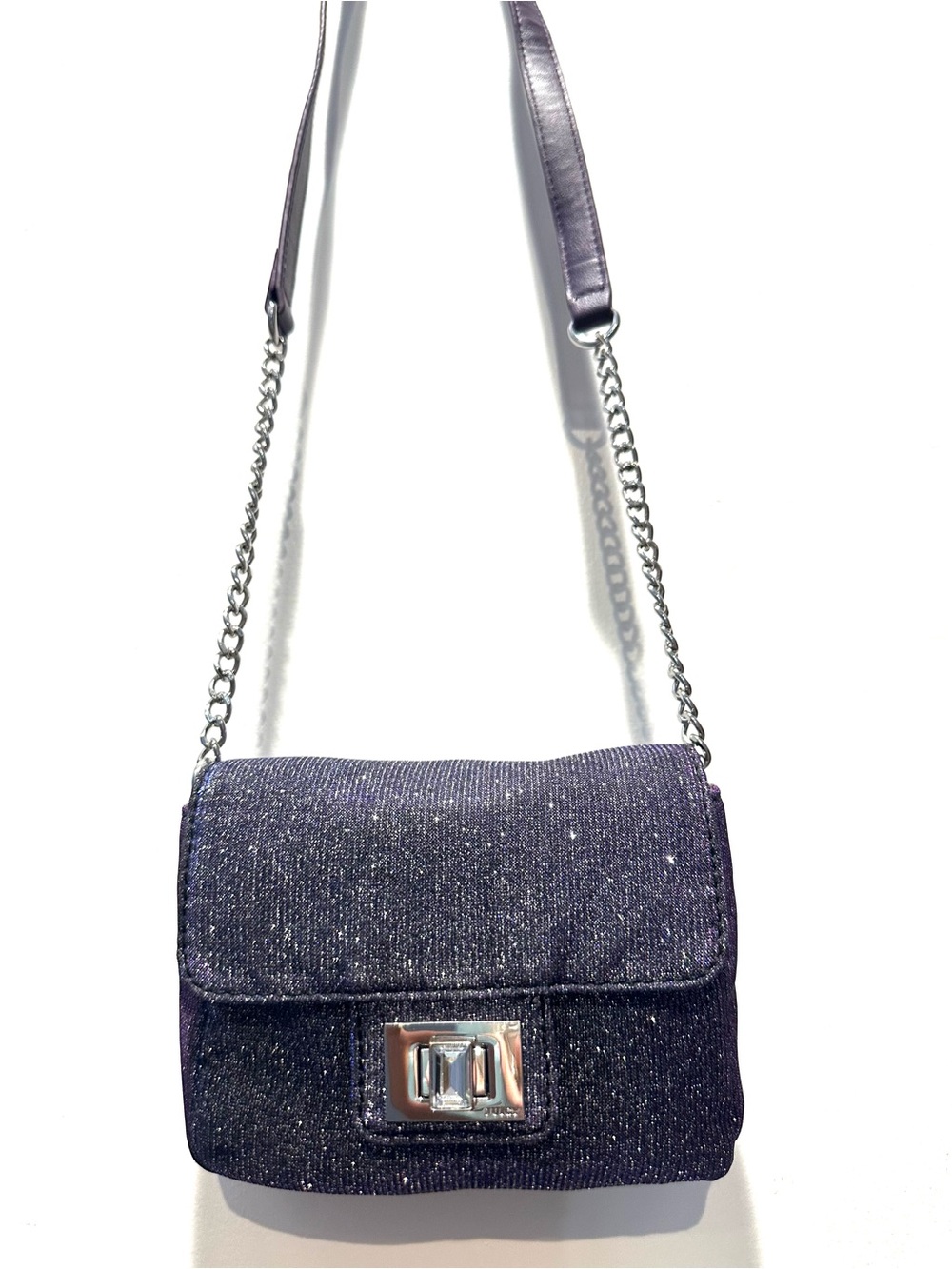 Juicy Couture Elegant Sparkling Shiny Dark Purple Crossbody Shoulder Bag
